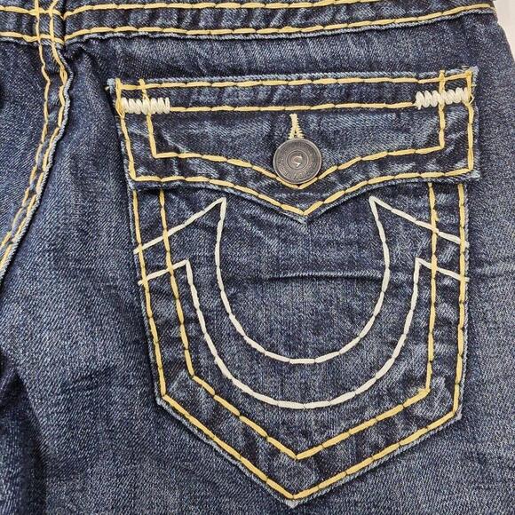 True Religion Ricky SUPER Stitch Geno Slim Fit Mens Blue Jeans 32‎ x 27 (EA-5) - Picture 10 of 16